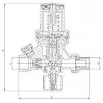 Клапан подпиточный с выходом для подключения манометра 1/2" Koer KR.1259 (KR3102)