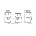 Узел нижнего подключения радиатора прямой 3/4"x1/2" Koer KR.1133 (комплект) (KR3114)