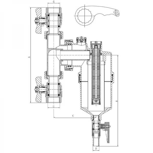 Сепаратор шлама универсальный магнитный с кранами 3/4" Koer KR.1272 (KR3123)