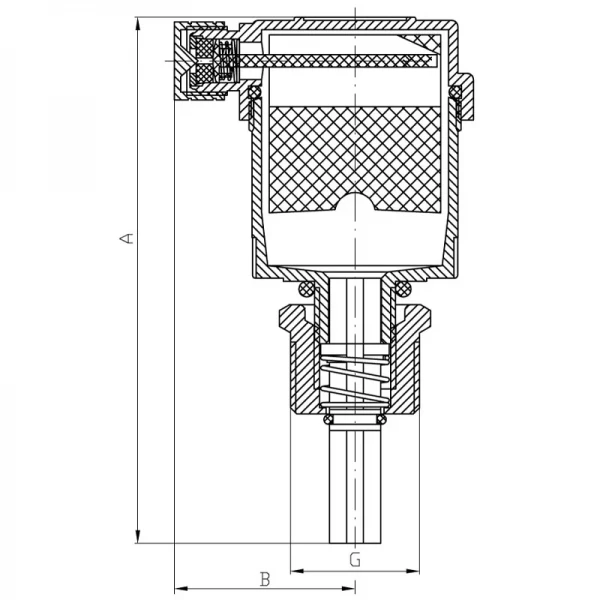 Воздухоотводчик автоматический прямой с обратным клапаном Koer KR.1246 - 1/2" (KR3127)