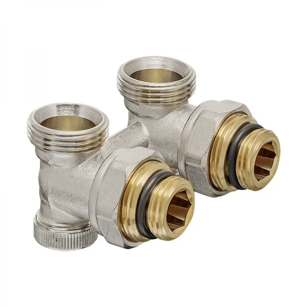 Комплект для нижнего подкл. радиатора Koer SET-21 - 1/2"x3/4" (угловой) с термоголовкой НН (KR3173)