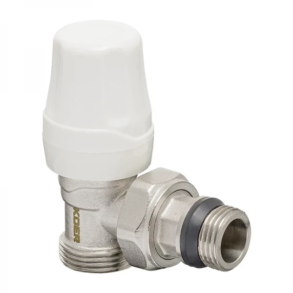 Комплект для подключения радиатора Koer SET-14 - 1/2"x3/4" (угловой) с термоголовкой НН (KR3178)