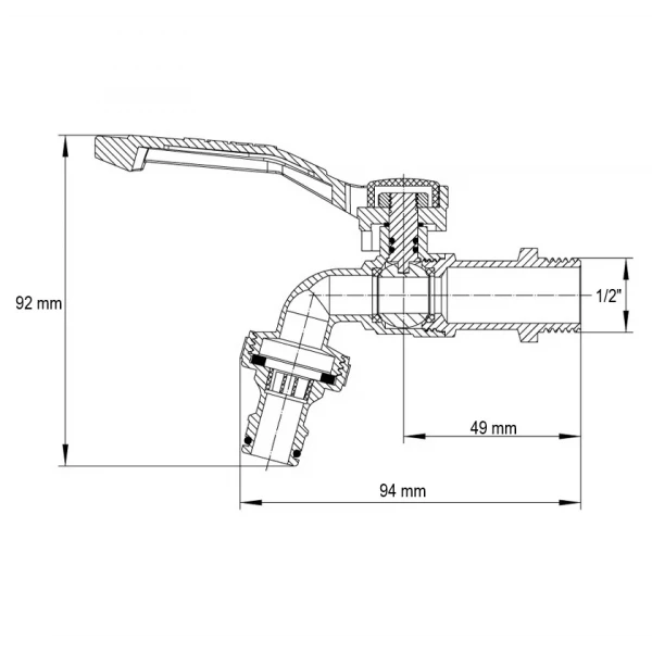 Кран поливу Koer KR.247 - 1/2