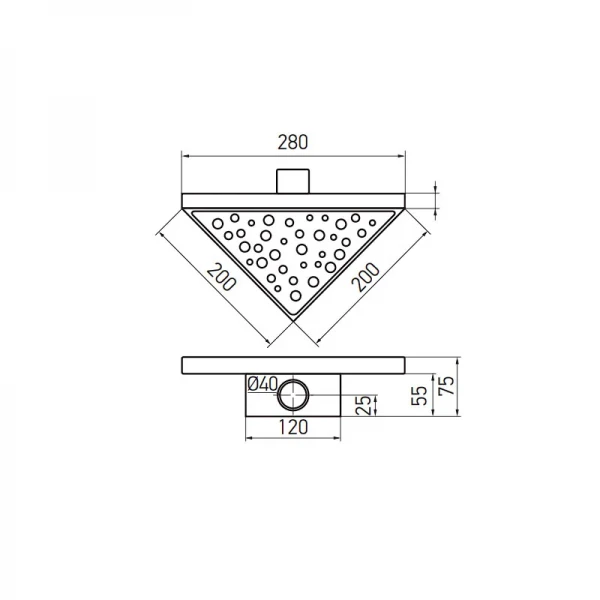 Душевой трап из нержавеющей стали SUS304 Koer FD20-T200 (KR3264)