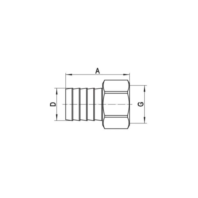 Штуцер для подсоединения шланга Koer KF.U08F-10 - 3/4"x10mm F (KR3341)
