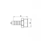 Штуцер для подсоединения шланга Koer KF.U10M-25 - 1"x25mm M (KR3358)