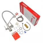 Кухонный смеситель с силик. изливом и вых. для питьевой воды KOER KB-72003-02 (KR3374)