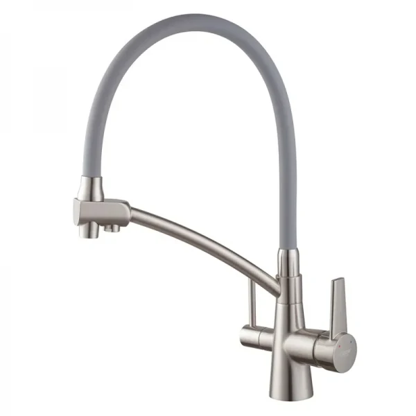 Кухонный смеситель с силик. изливом и вых. для питьевой воды KOER KB-72003-02 (KR3374)