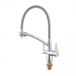 Кухонный смеситель с силик. изливом и вых. для питьевой воды KOER KB-72003-01 (KR3375)