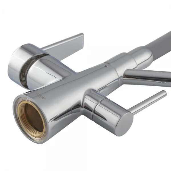 Кухонный смеситель с силик. изливом и вых. для питьевой воды KOER KB-72003-01 (KR3375)