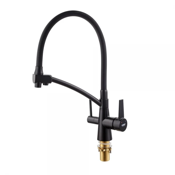 Кухонный смеситель с силик. изливом и вых. для питьевой воды KOER KB-72003-05 (KR3376)