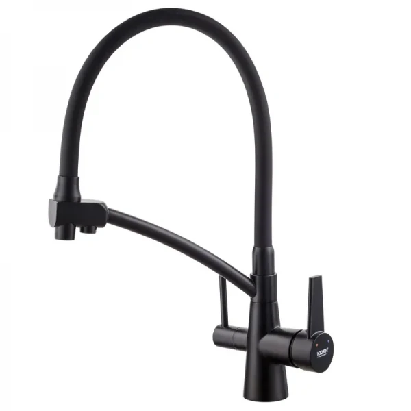 Кухонный смеситель с силик. изливом и вых. для питьевой воды KOER KB-72003-05 (KR3376)