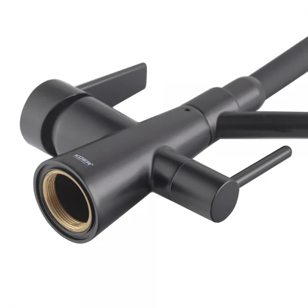 Кухонный смеситель с силик. изливом и вых. для питьевой воды KOER KB-72003-05 (KR3376)