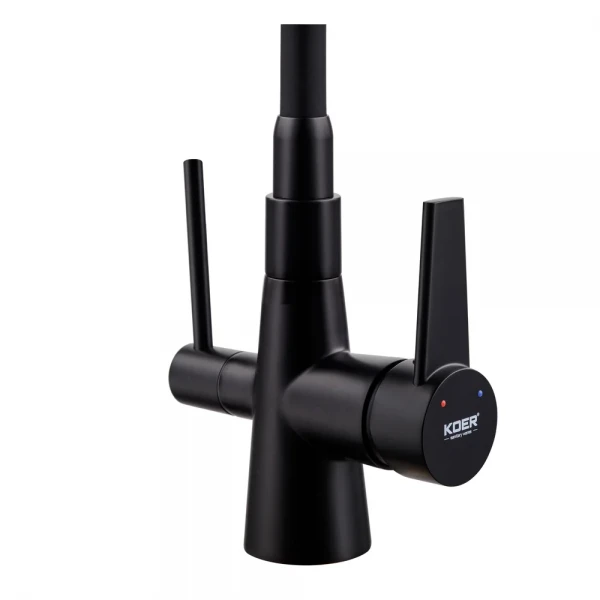 Кухонный смеситель с силик. изливом и вых. для питьевой воды KOER KB-72003-05 (KR3376)