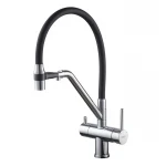 Кухонный смеситель с силик. изливом и вых. для питьевой воды KOER KB-72006-01 (KR3379)