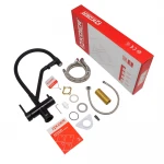 Кухонный смеситель с силик. изливом и вых. для питьевой воды KOER KB-72006-05 (KR3380)