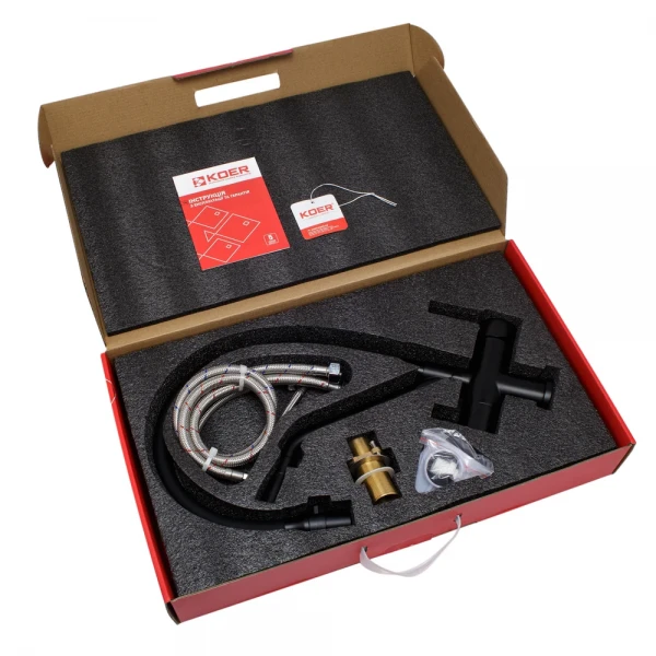 Кухонный смеситель с силик. изливом и вых. для питьевой воды KOER KB-72006-05 (KR3380)