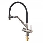 Кухонный смеситель с силик. изливом и вых. для питьевой воды KOER KB-72006-07 (KR3382)