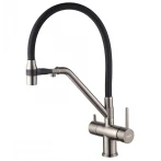 Кухонный смеситель с силик. изливом и вых. для питьевой воды KOER KB-72006-07 (KR3382)