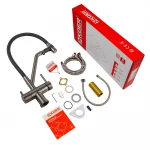 Кухонный смеситель с силик. изливом и вых. для питьевой воды KOER KB-72006-07 (KR3382)