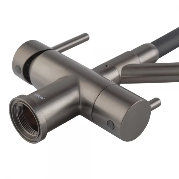 Кухонный смеситель с силик. изливом и вых. для питьевой воды KOER KB-72006-07 (KR3382)