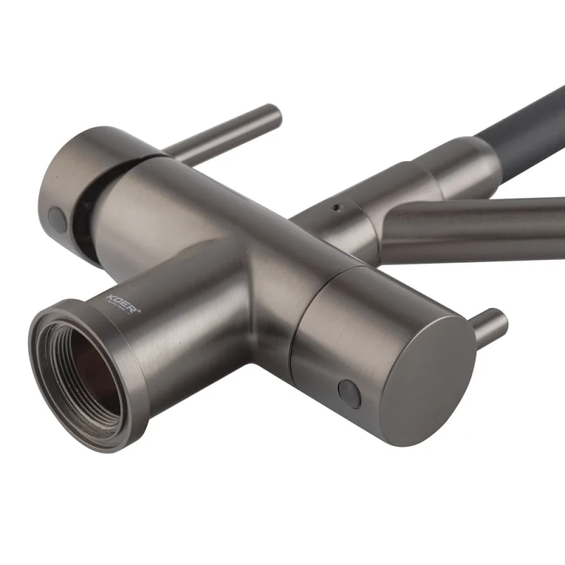 Кухонный смеситель с силик. изливом и вых. для питьевой воды KOER KB-72006-07 (KR3382)