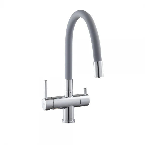 Кухонный смеситель с силик. изливом и вых. для питьевой воды KOER KB-72002-01 (KR3383)