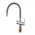 Кухонный смеситель с силик. изливом и вых. для питьевой воды KOER KB-72002-01 (KR3383)