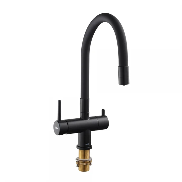 Кухонный смеситель с силик. изливом и вых. для питьевой воды KOER KB-72002-05 (KR3384)