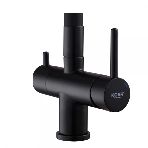 Кухонный смеситель с силик. изливом и вых. для питьевой воды KOER KB-72002-05 (KR3384)