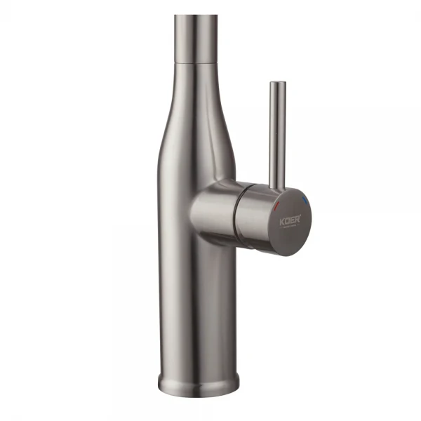 Кухонный смеситель с выдвижным изливом KOER KI-70004-02 (нерж. сталь) (KR3385)