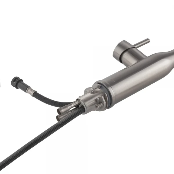 Кухонный смеситель с выдвижным изливом KOER KI-70004-02 (нерж. сталь) (KR3385)