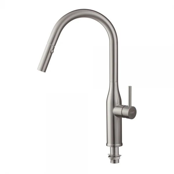 Кухонный смеситель с выдвижным изливом KOER KI-70004-02 (нерж. сталь) (KR3385)