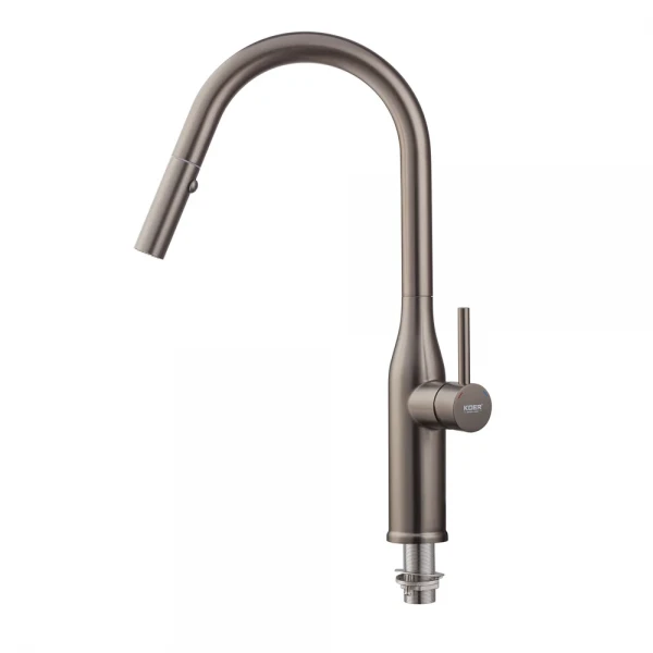 Кухонный смеситель с выдвижным изливом KOER KI-70004-07 (нерж. сталь) (KR3387)