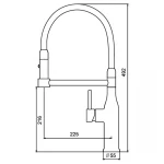 Кухонный смеситель с силиконовым изливом KOER KI-70005-02 (нерж. сталь) (KR3388)