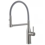 Кухонный смеситель с силиконовым изливом KOER KI-70005-02 (нерж. сталь) (KR3388)