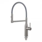 Кухонный смеситель с силиконовым изливом KOER KI-70005-02 (нерж. сталь) (KR3388)