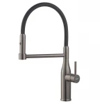 Кухонный смеситель с силиконовым изливом KOER KI-70005-07 (нерж. сталь) (KR3389)