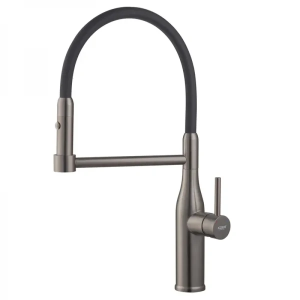 Кухонный смеситель с силиконовым изливом KOER KI-70005-07 (нерж. сталь) (KR3389)