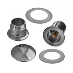 Донный клапан для умывальника с переливом Koer PW-03-01 1 1/4'' (кнопка) (Цвет хром) (KR3394)