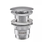 Донный клапан для умывальника с переливом Koer PW-03-01 1 1/4'' (кнопка) (Цвет хром) (KR3394)