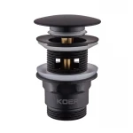Донный клапан для умывальника с переливом Koer PW-03-05 1 1/4'' (кнопка) (Черный) (KR3396)