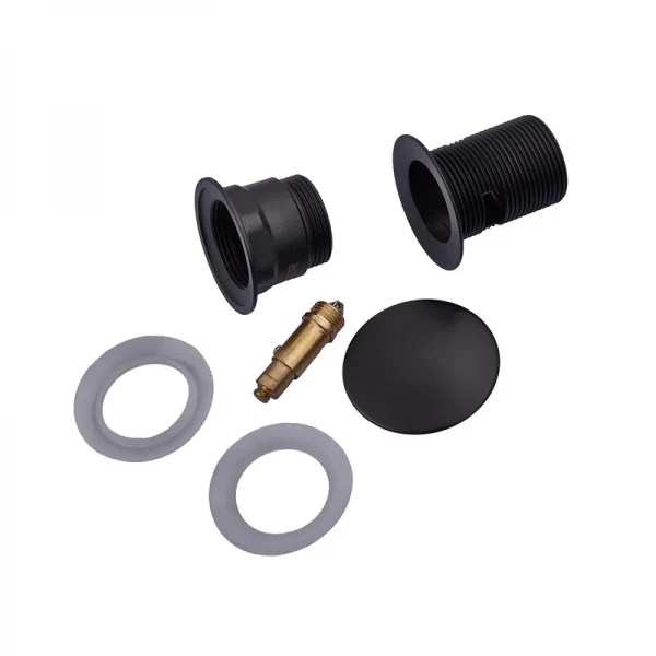 Донный клапан для умывальника с переливом Koer PW-03-05 1 1/4'' (кнопка) (Черный) (KR3396)