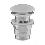 Донний клапан для умивальника з переливом Koer PW-03-11 1 1/4'' (кнопка) (KR3397)