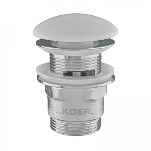 Донний клапан для умивальника з переливом Koer PW-03-11 1 1/4'' (кнопка) (KR3397)