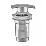 Донный клапан для умывальника с переливом Koer PW-04-01 1 1/4'' (кнопка) (Цвет хром) (KR3398)