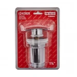Донный клапан для умывальника с переливом Koer PW-04-01 1 1/4'' (кнопка) (Цвет хром) (KR3398)