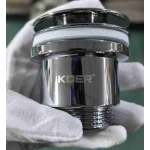 Донний клапан для раковини універсальний (з/без переливу) Koer PW-01-01 автоматичний (Click-Clack) (Колір хром) 1 1/4'' (KR3400)