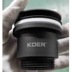 Донний клапан для раковини універсальний (з/без переливу) Koer PW-01-05 автоматичний (Click-Clack) (Колір чорний) 1 1/4'' (KR3403)