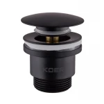 Донный клапан для умывальника Koer PW-01-05 1 1/4'' (кнопка) (Черный) (KR3403)